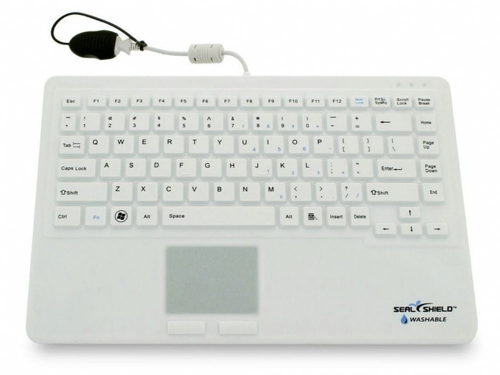 SW87PUS - SEAL TOUCH Silicone All-in-One Keyboard with Touch Pad White