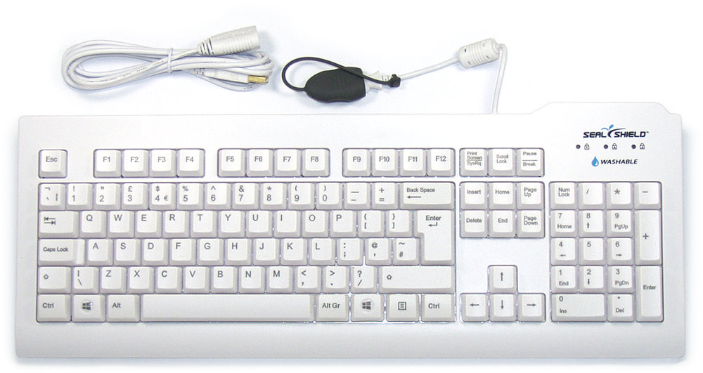 SSWKSV208UK - SILVER SEAL Keyboard White - THE Antimicrobial Washable Keyboard