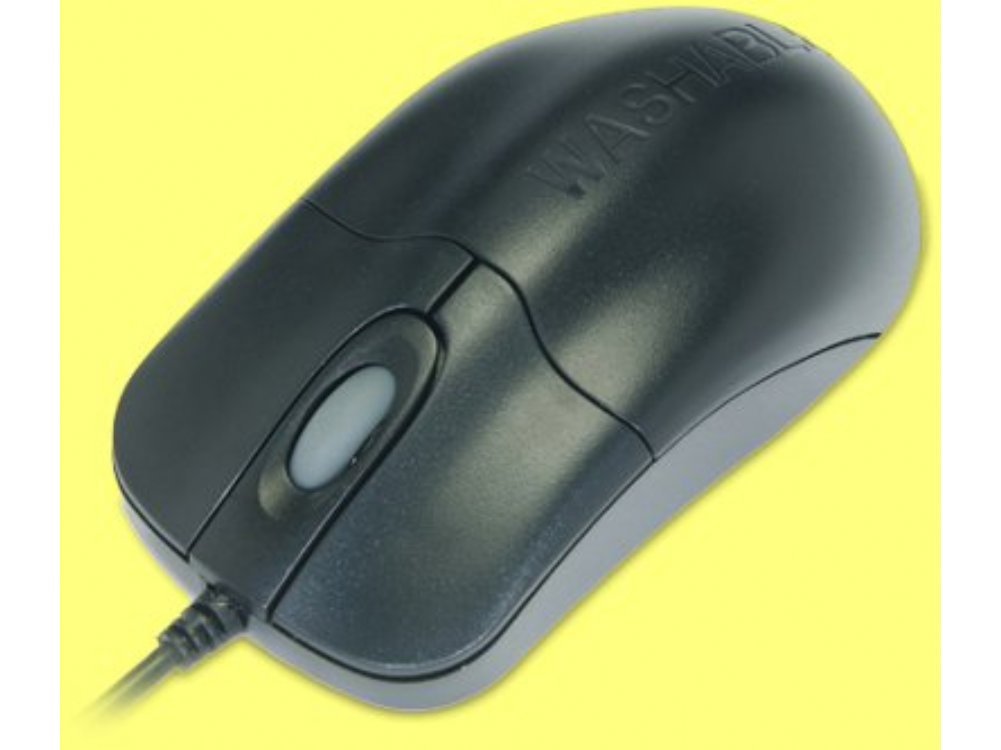 STM042 - SILVER STORM Black Scroll Mouse - Medical Grade Waterproof Antimicrobial