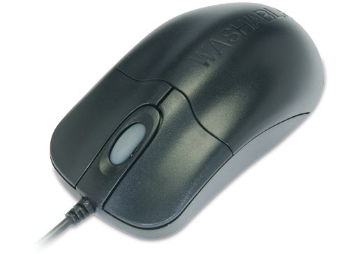 STM042 - SILVER STORM Black Scroll Mouse - Medical Grade Waterproof Antimicrobial