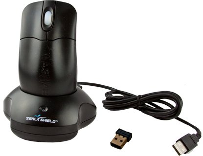 STM042WE - SILVER STORM Black Wireless Waterproof Antimicrobial Scroll Wheel Mouse - Encrypted