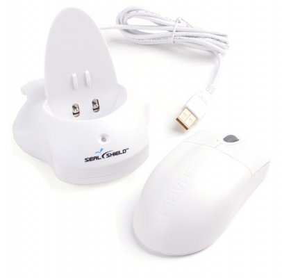 STWM042WE - SILVER STORM White Wireless Waterproof Antimicrobial Scroll Wheel Mouse - Encrypted