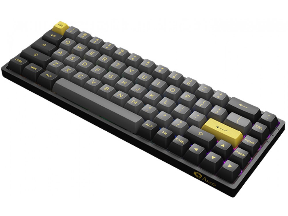 Akko Black&Gold 3068B 65% Bluetooth RGB Double-Shot PBT Hot-Swap Silver Keyboard, picture 5