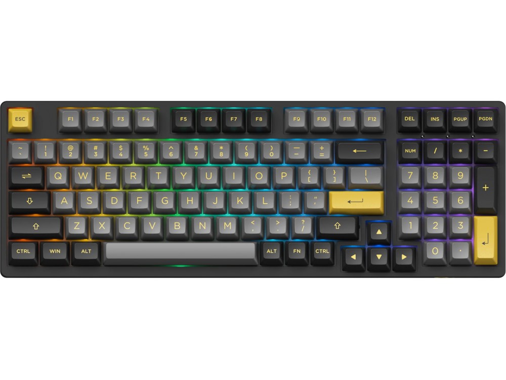 Akko Black&Gold 3098B Bluetooth RGB Double-Shot PBT Hot-Swap Star Fish Keyboard, picture 1
