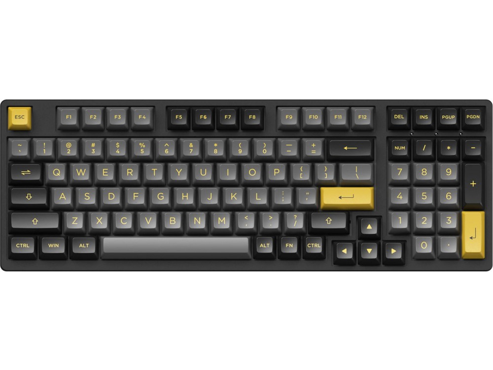 Akko Black&Gold 3098B Bluetooth RGB Double-Shot PBT Hot-Swap Silver Keyboard, picture 4