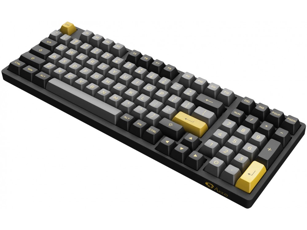 Akko Black&Gold 3098B Bluetooth RGB Double-Shot PBT Hot-Swap Silver Keyboard