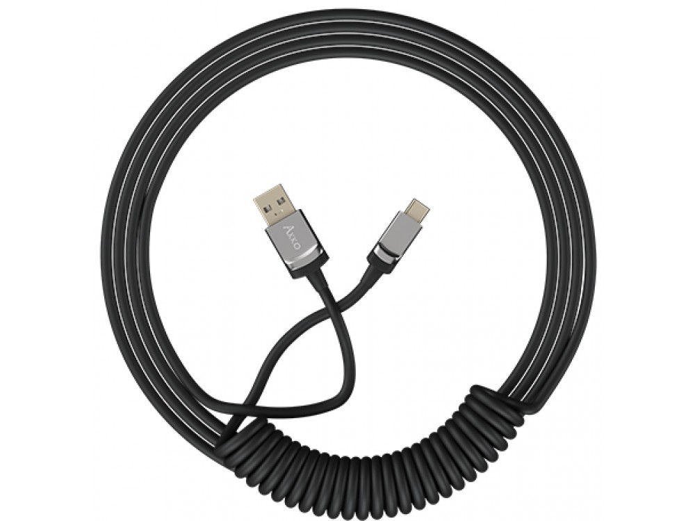 Akko Coiled Cable USB-C to USB-A Black, picture 1