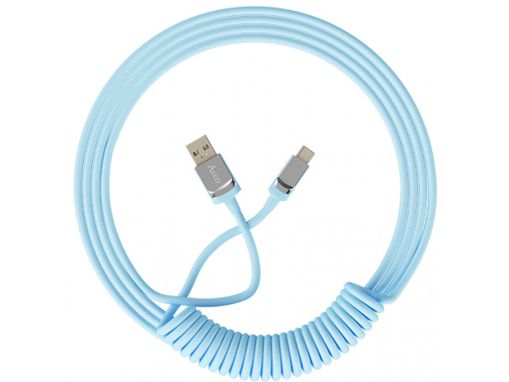 Akko Coiled Cable USB-C to USB-A Blue