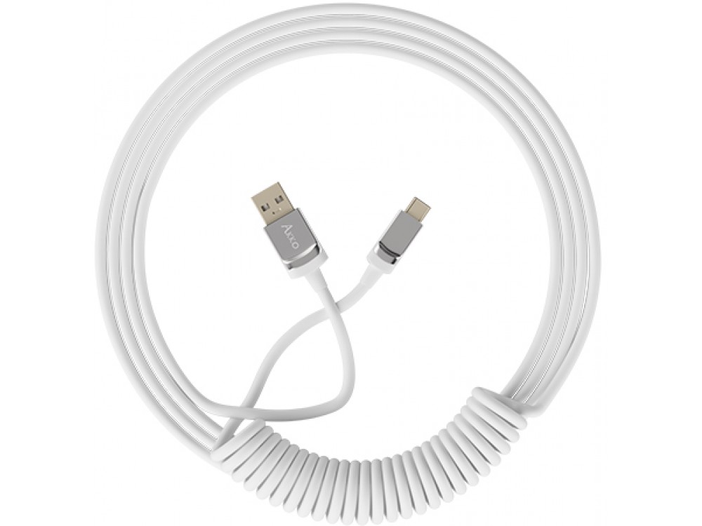 Akko Coiled Cable USB-C to USB-A White, picture 1
