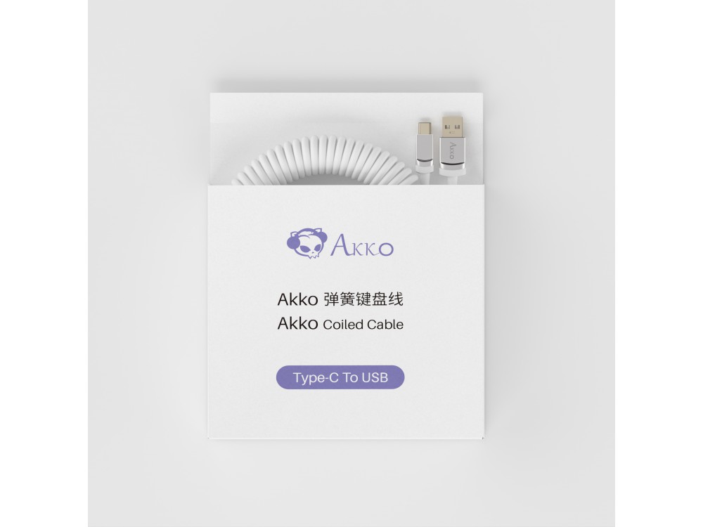 Akko Coiled Cable USB-C to USB-A White, picture 2