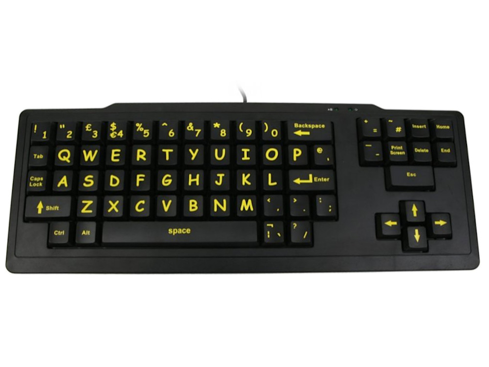 Startaboard Large Key Yellow Upper Case Legends Black Keyboard, picture 1
