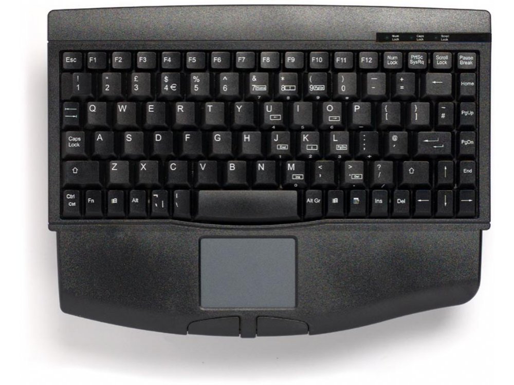 Mini keyboard, Black, USB with built in Touchpad