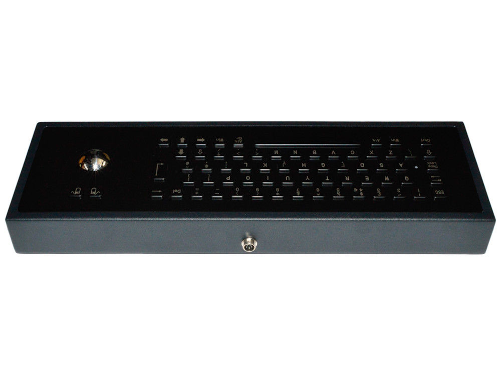 Black Stainless Steel IP65 IK07 Industrial Trackball Vandal Proof Keyboard