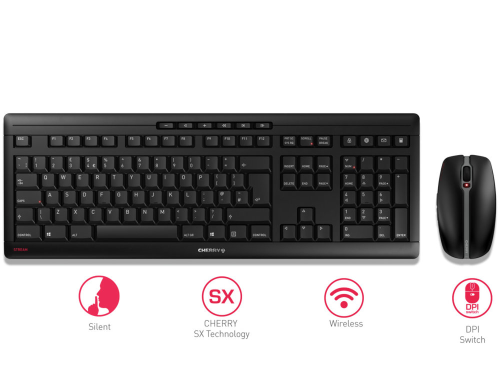 CHERRY STREAM DESKTOP Quiet Wireless Keyboard and Mouse Set, picture 1