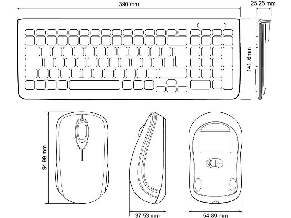 Piano White Keyboard and Mouse Set, picture 2
