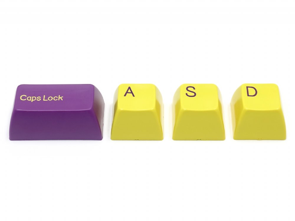 Double Shot Filco 104 Key USA Keyset, Purple & Yellow, picture 8