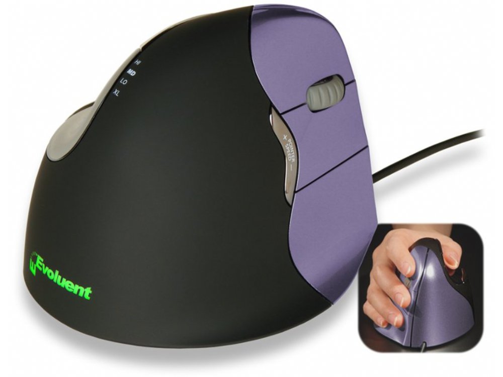 Evoluent VerticalMouse 4, Small, Right Handed, Laser, USB, picture 1