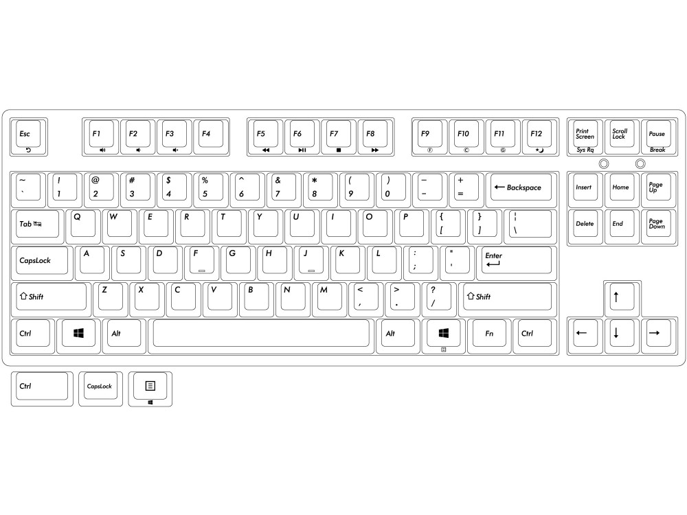 USA Filco Majestouch 2SS Edition Tenkeyless Double-Shot PBT MX Speed Silver Linear Keyboard