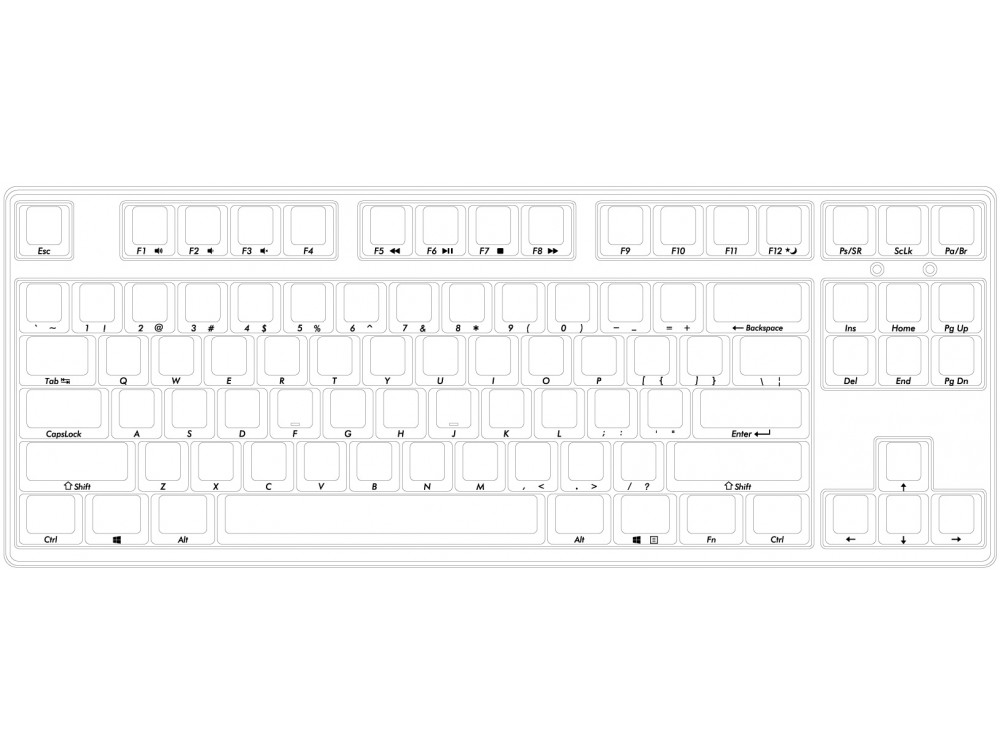 USA Filco Majestouch 3 NINJA Tenkeyless MX Brown Tactile Keyboard