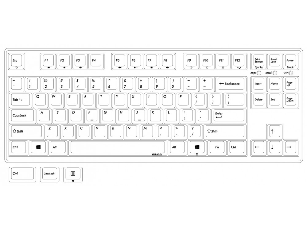 Filco Majestouch STINGRAY Tenkeyless MX Low Profile Red Linear USA Keyboard, picture 12