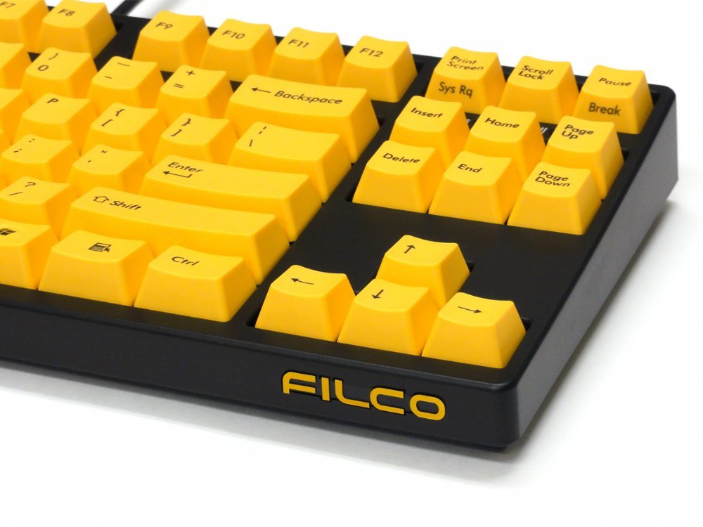 Filco Majestouch-2, Tenkeyless, MX Brown Tactile, USA, Yellow Key Keyboard
