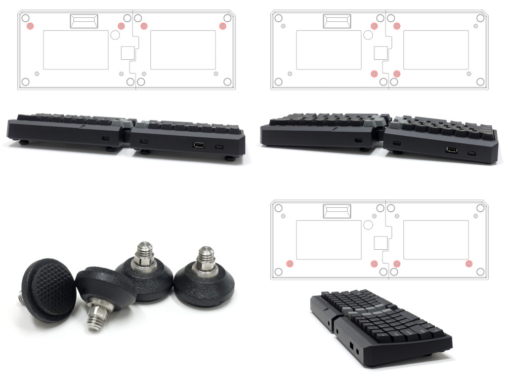 USA Majestouch Xacro M10SP Ergonomic Split Programmable MX Red Soft Linear Keyboard