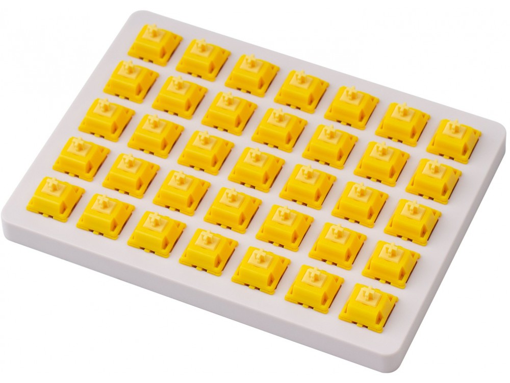 Gateron Cap Golden Yellow Switch Set and Holder 35