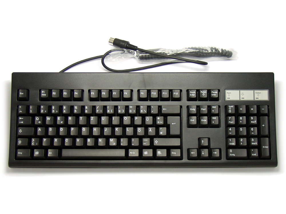 La oficina Inactividad Abrumador German (QWERTZ) AT (5 Pin DIN) Keyboard, Black : SKR1104BLGEE-AT : The  Keyboard Company