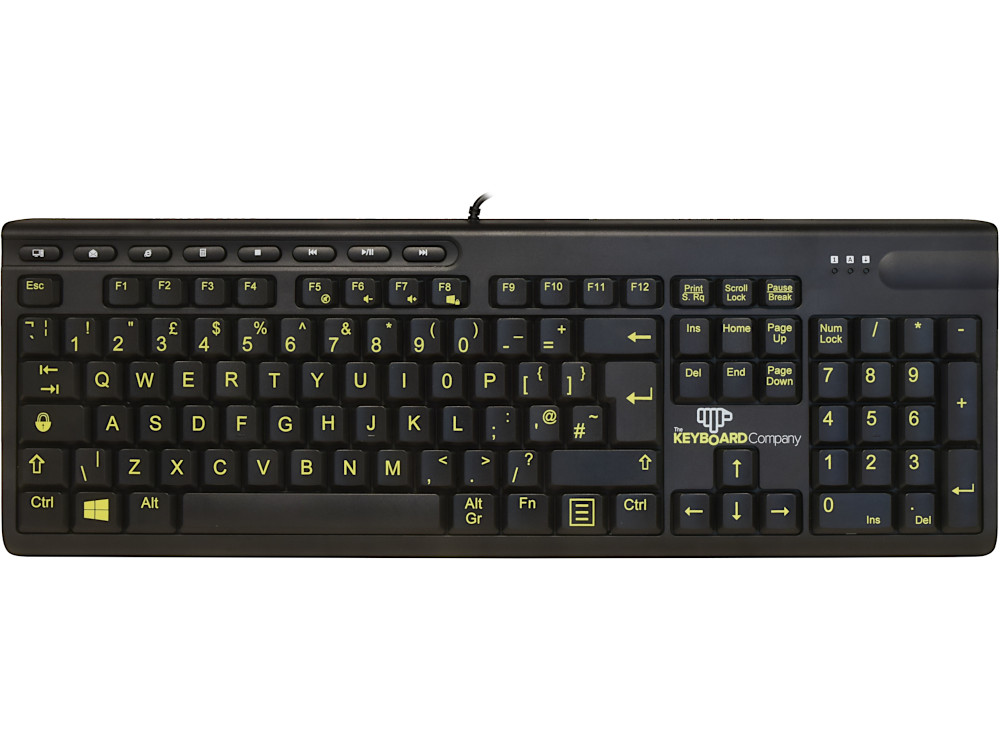 High Contrast Large Legend Keyboard Yellow on Black, picture 1