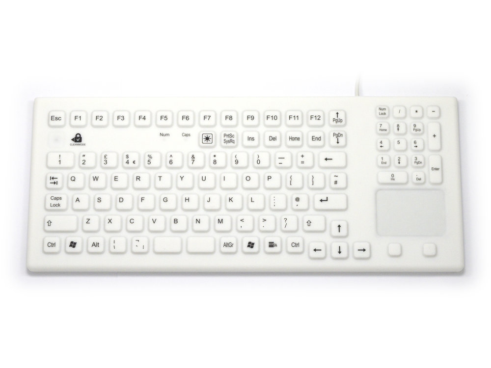 InduKey Smart Clinical Touchpad Keyboard White IP68, picture 1