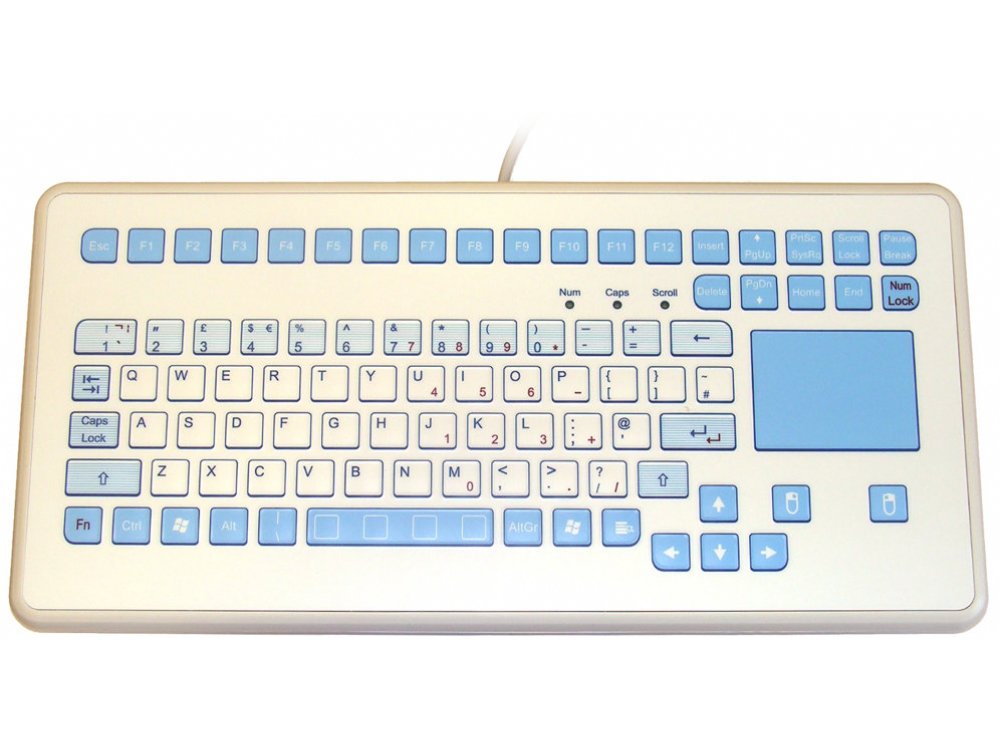 InduKey InduMedical Rugged Keyboard with Antimicrobial Surface and Touchpad IP65, picture 1