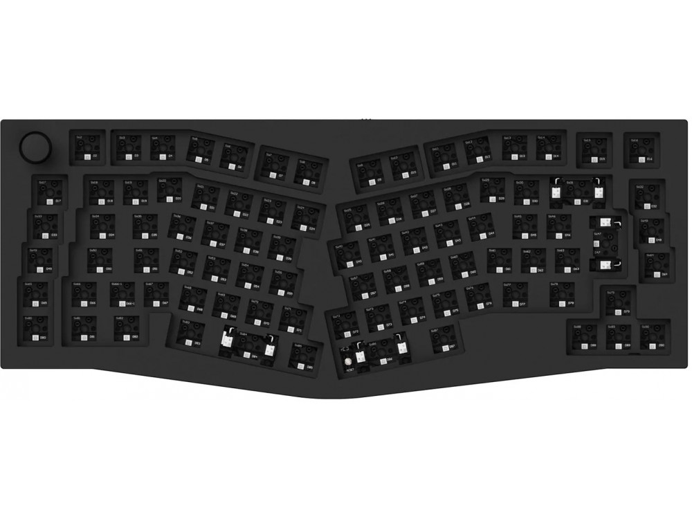 ISO Keychron Q10 Ergo QMK RGB Barebone Aluminium Mac/PC Carbon Black Custom Keyboard with Knob, picture 1