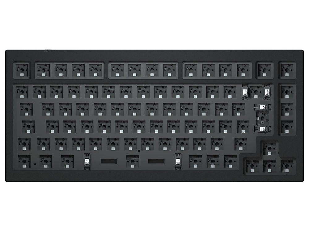ISO Keychron Q1 V2 QMK RGB Barebone Aluminium Mac/PC Carbon Black Custom Keyboard