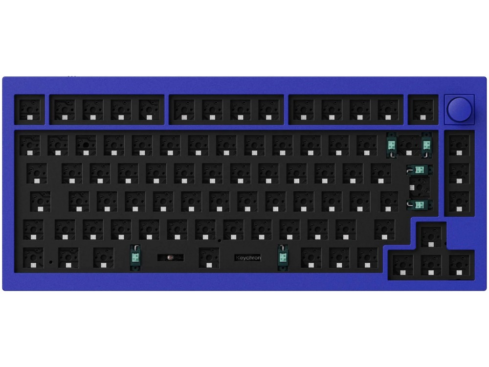 ISO Keychron Q1 V2 QMK RGB Barebone Knob Aluminium Mac/PC Navy Blue Custom Keyboard, picture 1