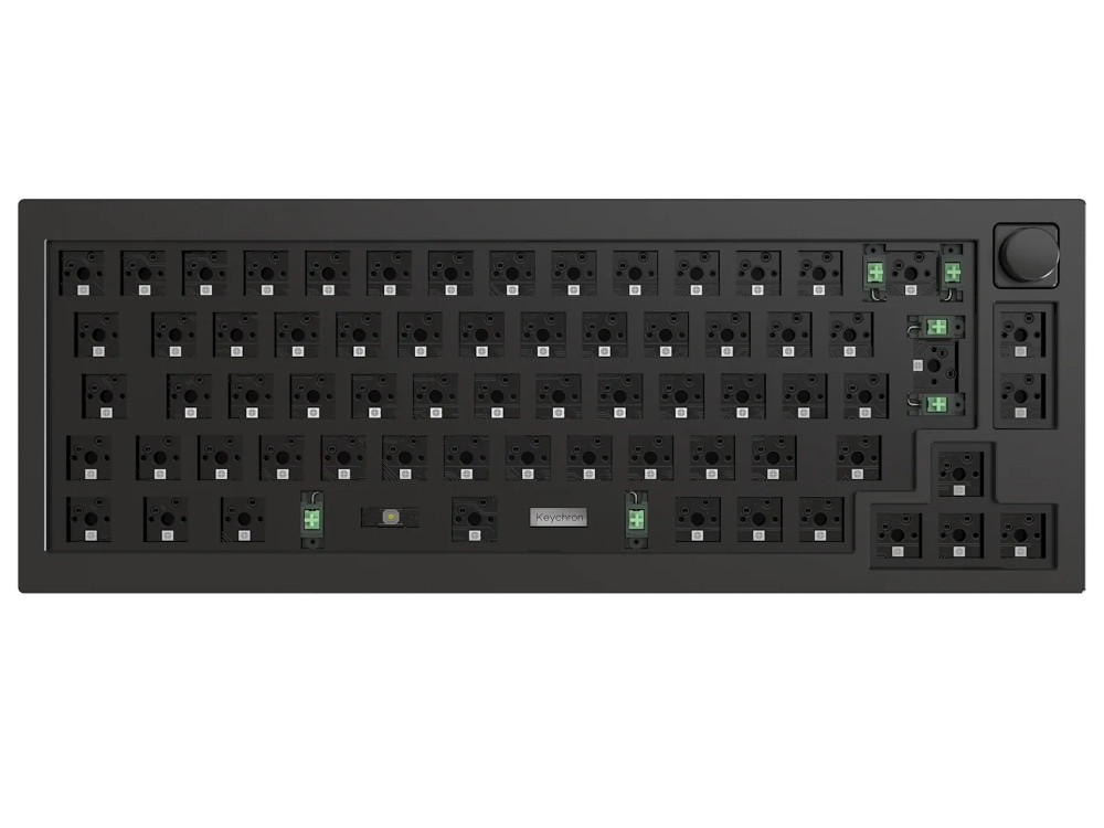 ISO Keychron Q2 QMK RGB Barebone Aluminium Mac/PC Carbon Black Custom Keyboard with Knob, picture 1