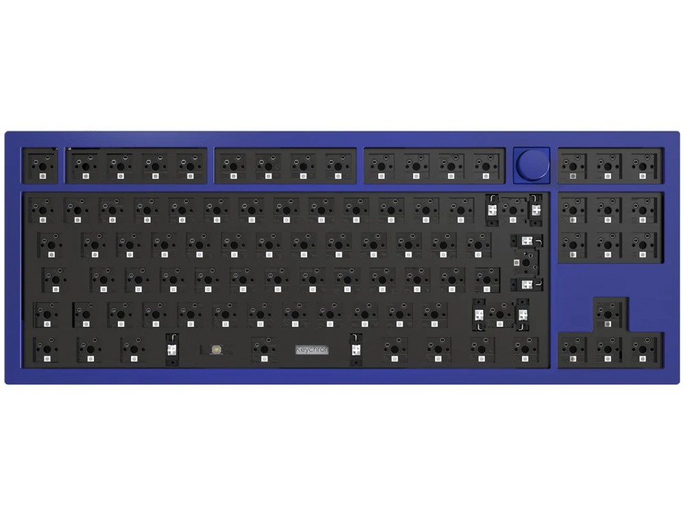ISO Keychron Q3 QMK RGB Barebone Aluminium Mac/PC Navy Blue Custom Keyboard with Knob, picture 1