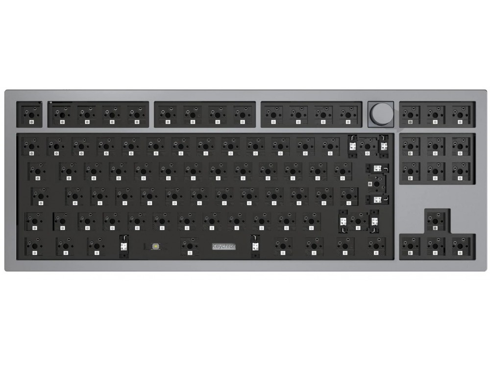 ISO Keychron Q3 QMK RGB Barebone Aluminium Mac/PC Silver Grey Custom Keyboard with Knob, picture 1