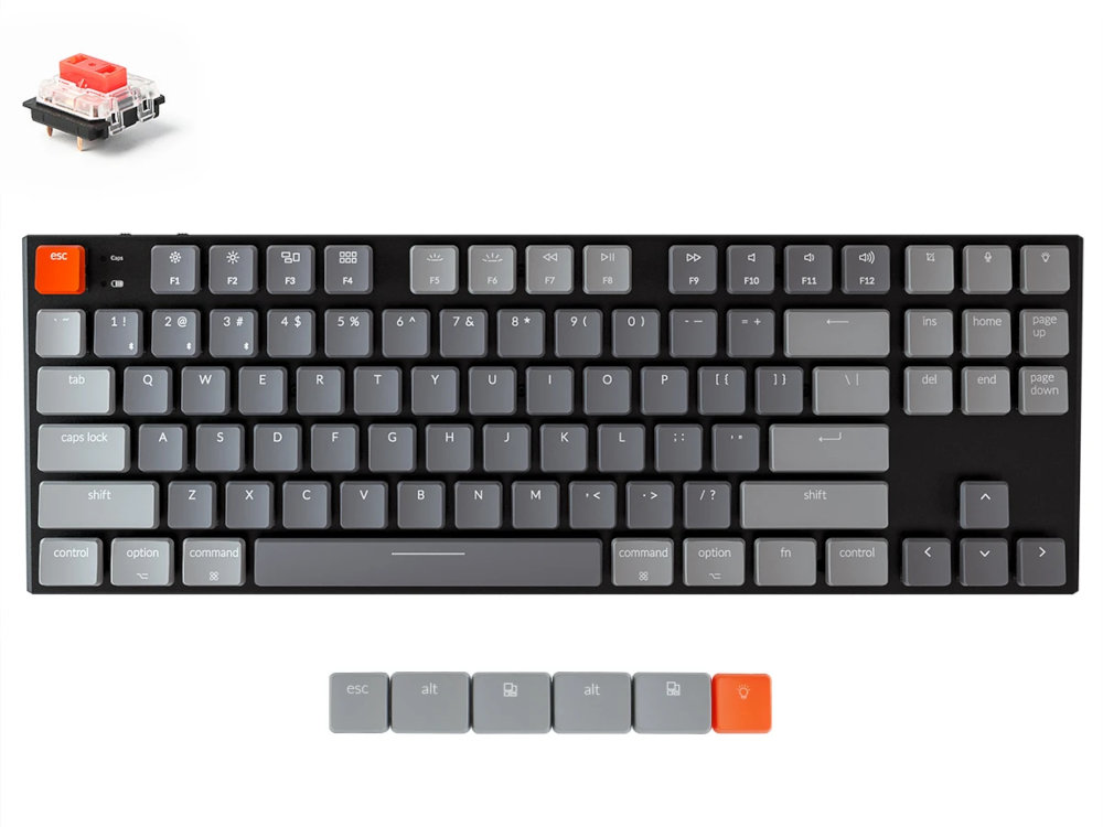 USA Keychron K1 Bluetooth RGB Backlit Linear Aluminium Mac/PC 87 Key Keyboard
