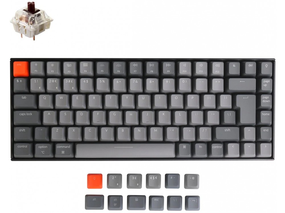 UK Keychron K2v2 Bluetooth Backlit Hot-Swap Tactile Mac/PC Keyboard