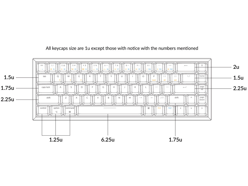 USA Keychron K6 Bluetooth Backlit Hot-Swap Click Mac/PC 65% Keyboard