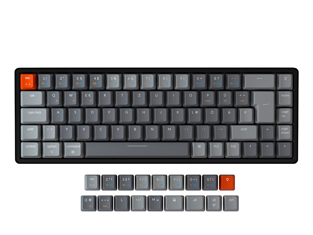 German Keychron K6 Bluetooth RGB Backlit Tactile Aluminium Mac/PC 65% Keyboard, picture 1