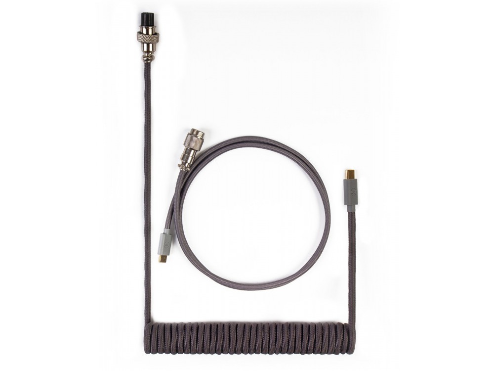 Keychron Custom Coiled Aviator USB-C Cable Grey, picture 1