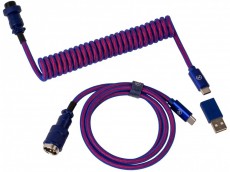 Keychron Premium Coiled Aviator USB-C Cable Straight Purple
