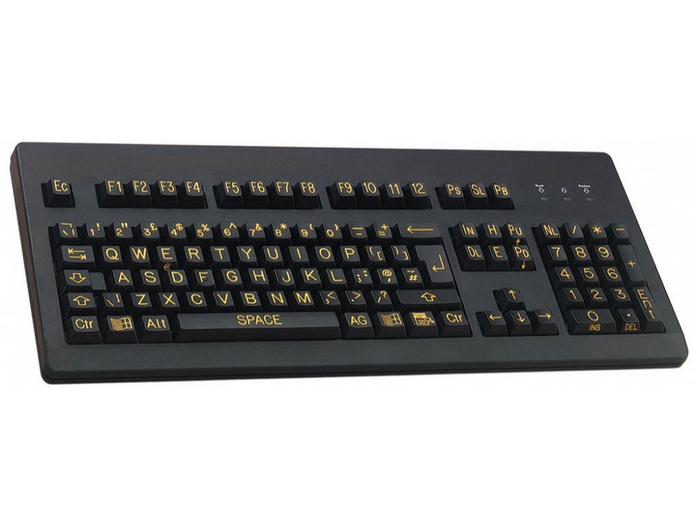 Best Quality, High Visibility, Yellow on Black Keyboard