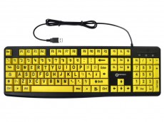 Large Yellow Key Black Print Keyboard