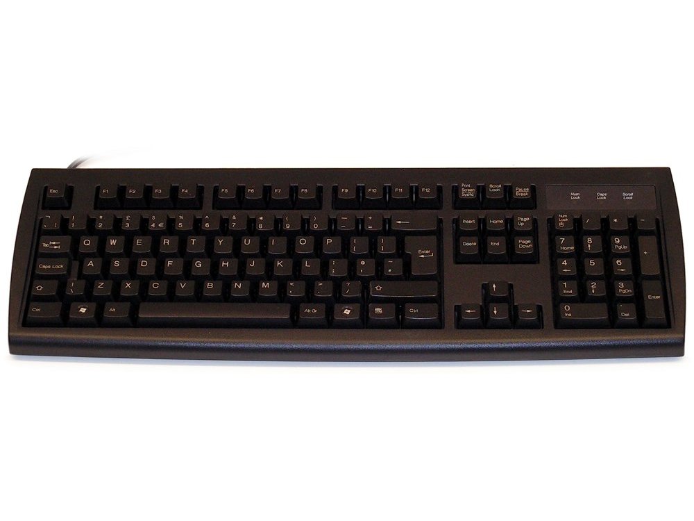 Low noise, non-reflective black USB keyboard, picture 1