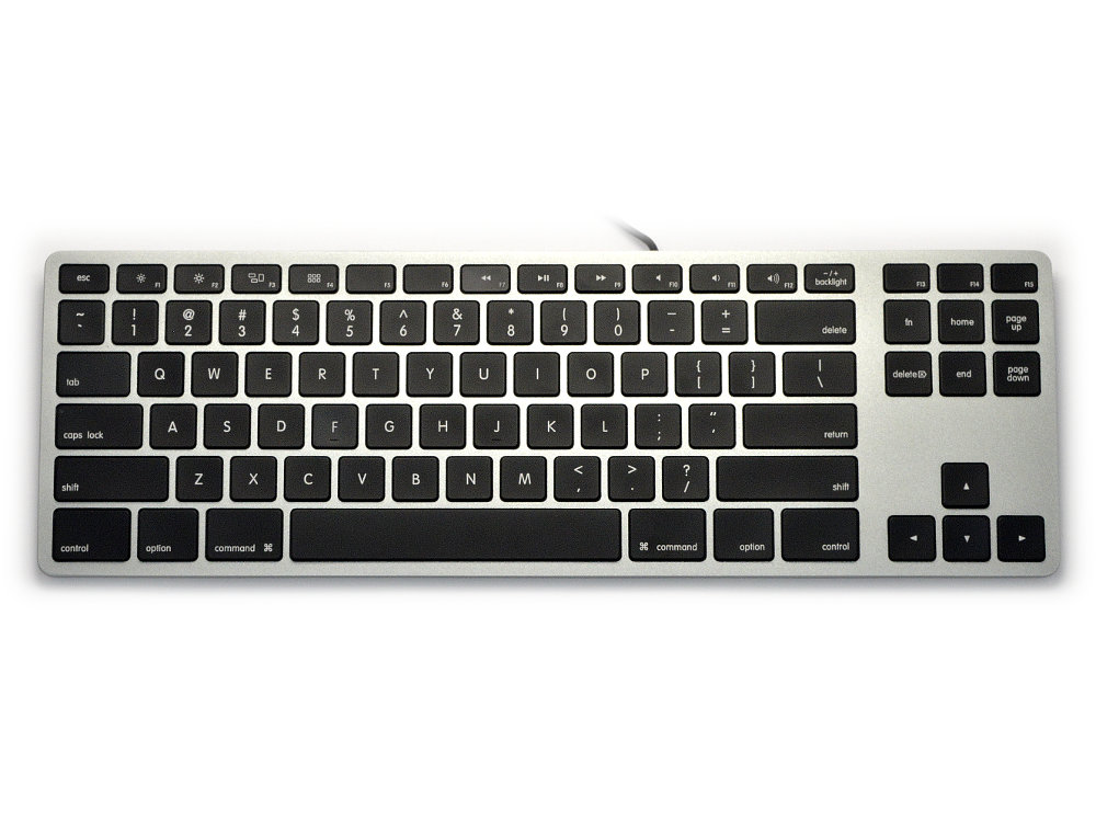 USA Matias Wired Aluminum Tenkeyless RGB Backlit Keyboard for Mac Space Grey