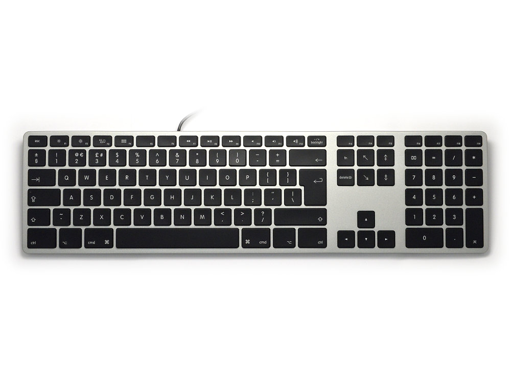 UK Matias Wired RGB Backlit Aluminum Keyboard for Mac Space Grey, picture 1
