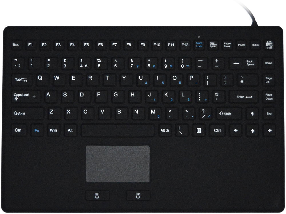Medical Sealed IP-68 Silicone Touchpad Keyboard Black, picture 1