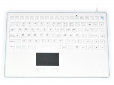 French Medical Sealed IP-68 Silicone Touchpad Keyboard White